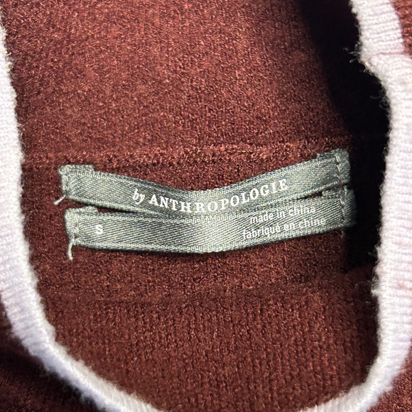 Anthropologie Lizzie Women’s Mock Neck Sweater Burgundy Sz S - Picture 4 of 9